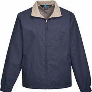 Tri-Mountain Navy Blue‎ Tan Full Zip Jacket Size XL